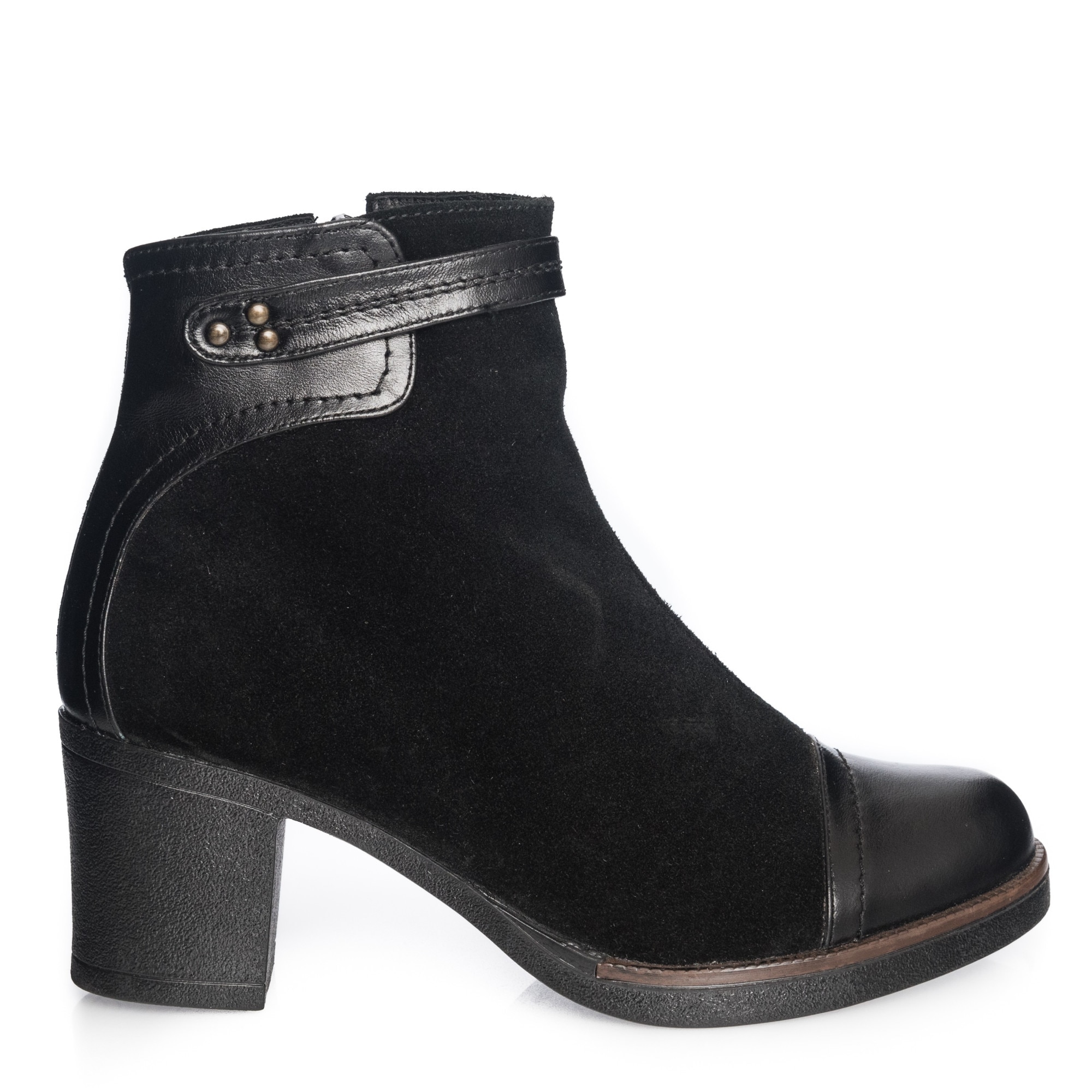 Ghete dama din piele naturala - Negru Antilopa + Box - 80 NAB