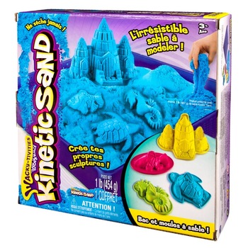 Set Kinetic Sand - Sandcastle, albastru 454g Set Kinetic Sand - Sandcastle, albastru 454g