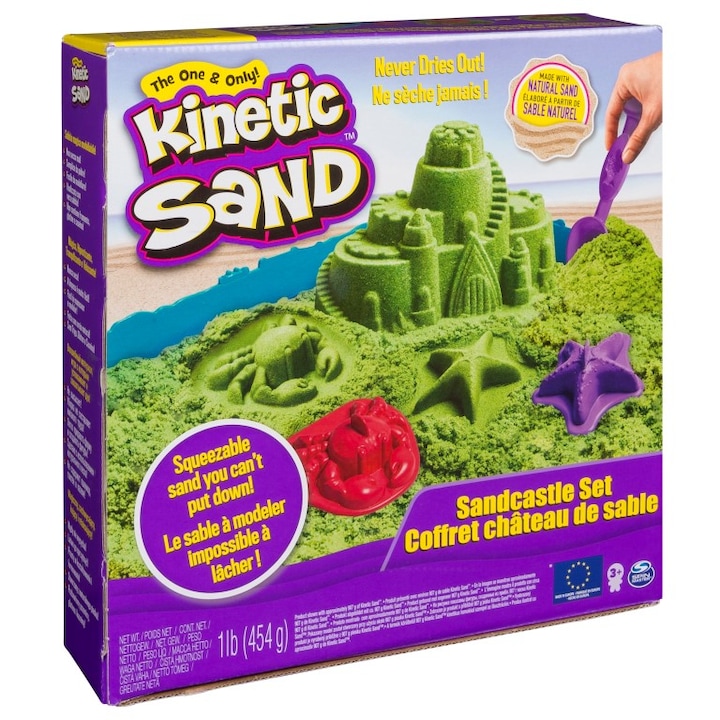 Set Kinetic Sand - Sandcastle, verde 454g
