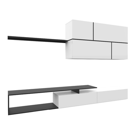 Living Kring Future, 270 x 190 x 42 cm, Alb mat / Alb lucios