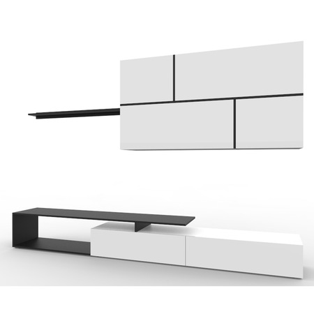 Living Kring Future, 270 x 190 x 42 cm, Alb mat / Alb lucios