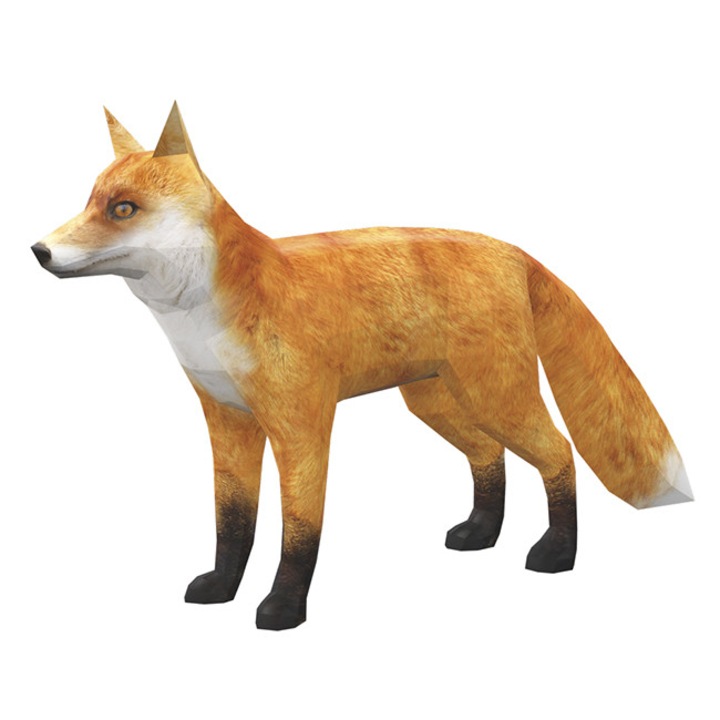 3D пъзел Хартиен свят ЛИСИЦА, модел за сглобяване