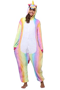 Pijama intreaga kigurumi, model unicorn, multicolor, Multicolor Pijama intreaga kigurumi, model unicorn, multicolor, Multicolor