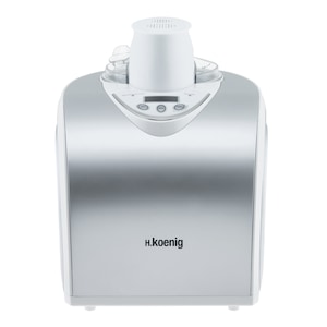 Masina de inghetata H.Koenig HF180, functie refrigerare si mentinere la rece, 135 W, timp preparare 30-40 min, oprire automata, ecran digital, iaurt, sorbet, compresor, alb, argintiu