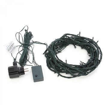 Instalatie brad Craciun, 40 LED-uri albe, 3.9 m, controler, interior / exterior Instalatie brad Craciun, 40 LED-uri albe, 3.9 m, controler, interior / exterior