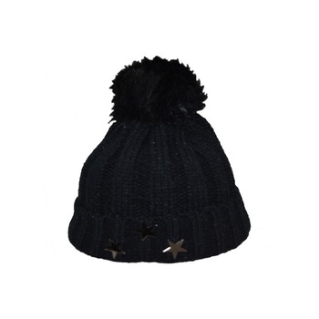 Caciula calduroasa de iarna din material tricotat, D&J Exclusive, Negru, Universal Caciula calduroasa de iarna din material tricotat, D&J Exclusive, Negru, Universal