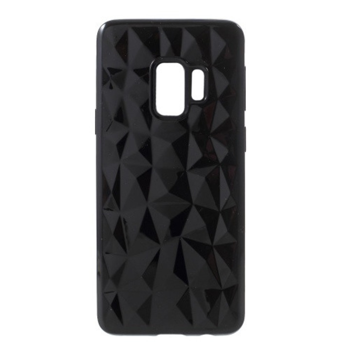 Samsung Galaxy S9 telefontok gumi / szilikon (3D, gyémánt minta) Fekete