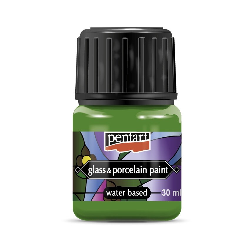 Vopsea pentru sticla si portelan Pentart - mere verzi, 30 ml
