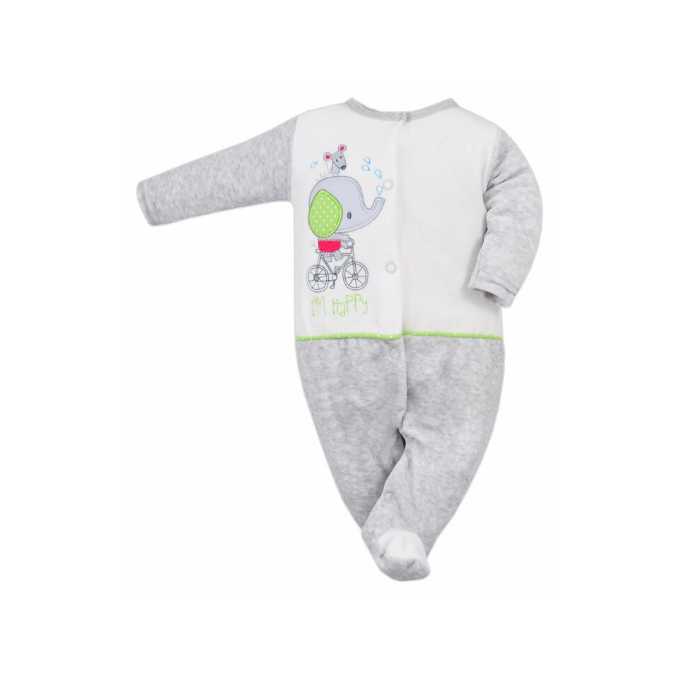 Salopeta cu maneca lunga bebelusi Rowerku Koala 3563-G, Gri, 68