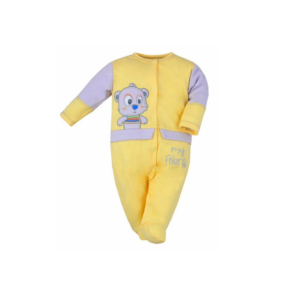 Salopeta cu maneca lunga pentru bebelusi KOALA Puszek 2838-G, Galben, 62