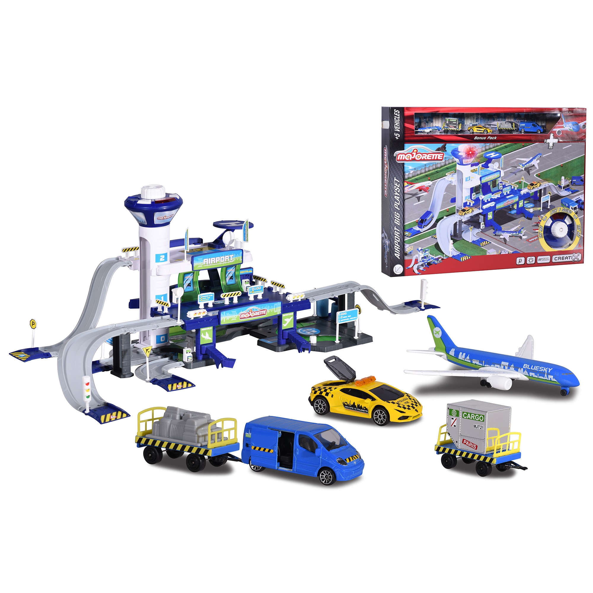 Set de joaca Majorette Creatix Aeroport, 5 vehicule incluse