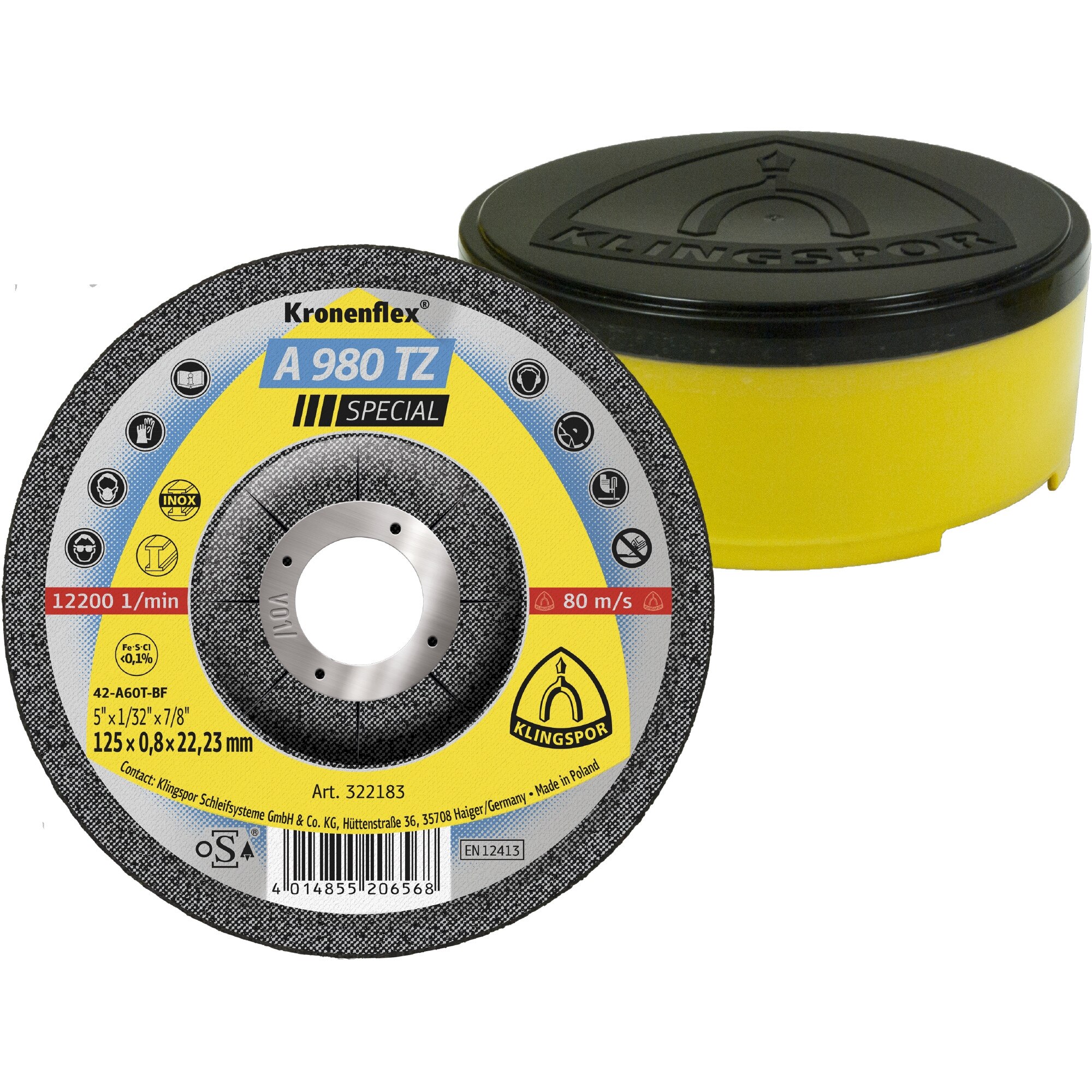 Set 25 discuri debitat metal, inox, Klingspor, A 980 TZ Special, 125 x 0,8 x 22,23 mm