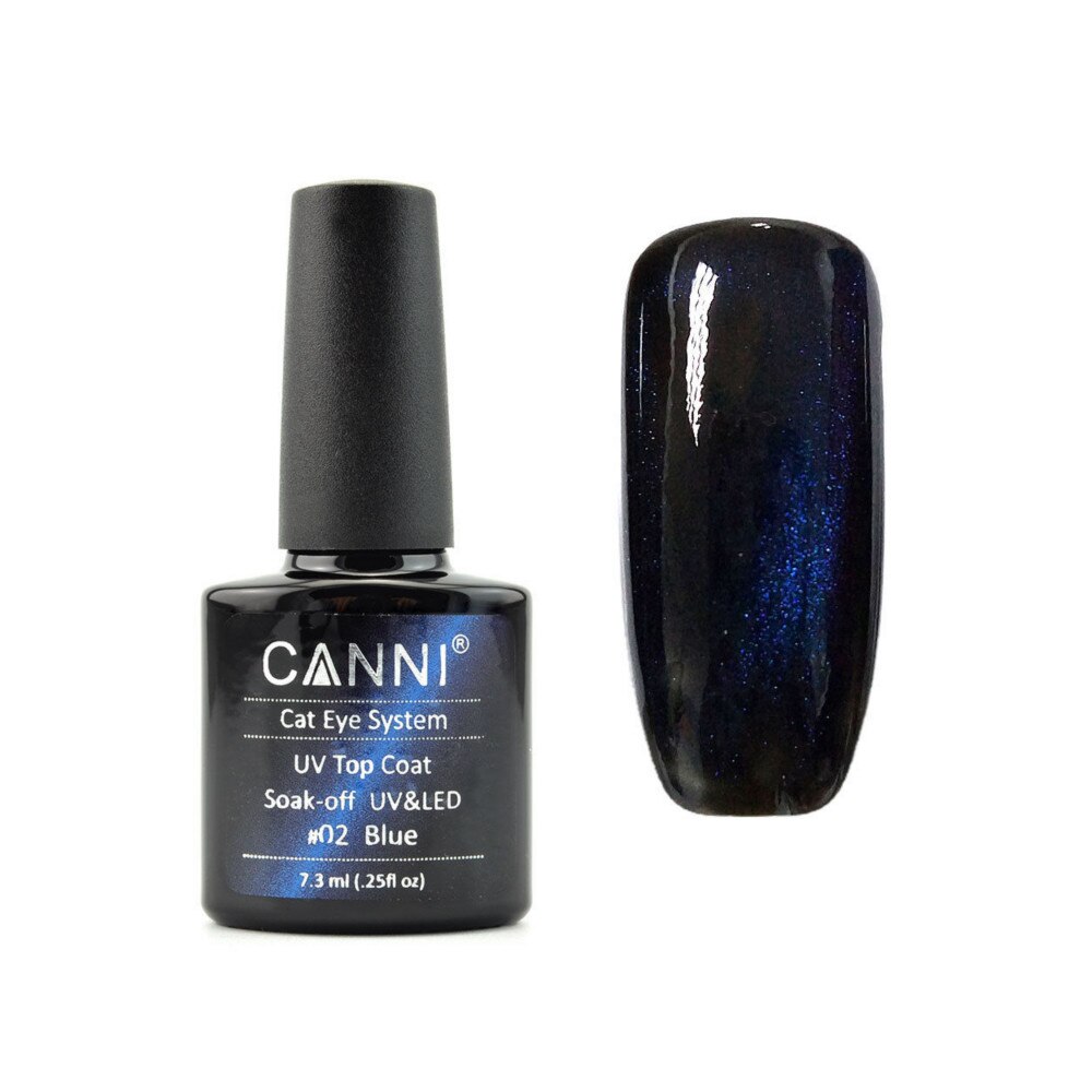 Top Coat Cat Eyes, 02, Canni, Albastru, 7.3ml