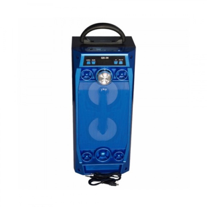 Караоке колона Viva QS-36 с Bluetooth, микрофон и цветомузика, Синя GIGA