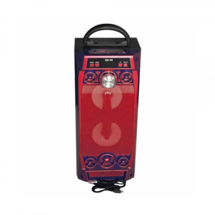 Караоке колона Viva QS-36 с Bluetooth, микрофон и цветомузика, Червена