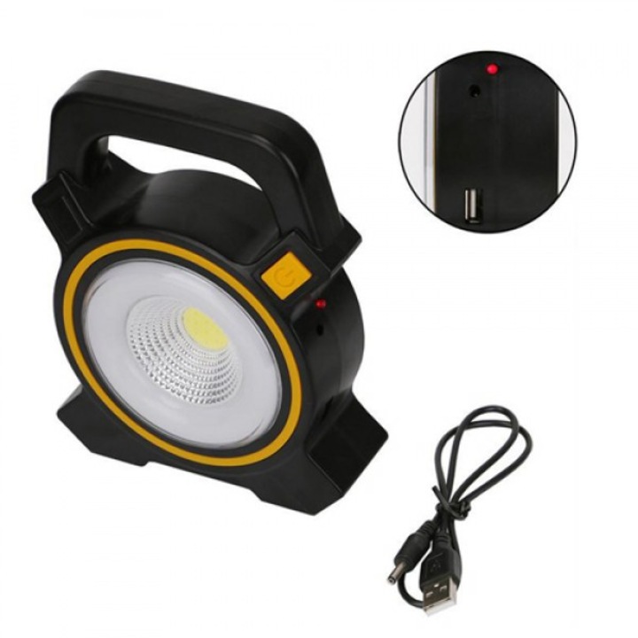 Преносима работна лампа със соларен панел – Cob Work Lights JY-819 Черна