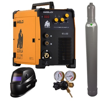 Aparat sudura MIG MAG si MMA, Pocketmig 215 Aluflux, butelie CO2 20l, reductor CO2-Argon, Masca de sudura automata Aparat sudura MIG MAG si MMA, Pocketmig 215 Aluflux, butelie CO2 20l, reductor CO2-Argon, Masca de sudura automata