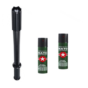 Kit autoaparare format din Baston cu electrosoc si lanterna MDM 3 faze iluminare 10.000 KV si Set 2 Spray Nato 60 ml Kit autoaparare format din Baston cu electrosoc si lanterna MDM 3 faze iluminare 10.000 KV si Set 2 Spray Nato 60 ml