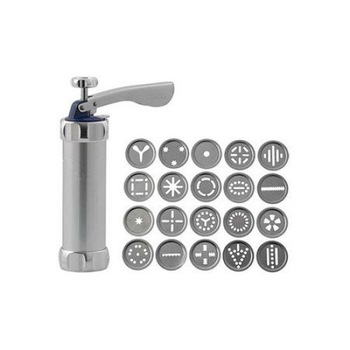 Aparat pentru Biscuiti si Fursecuri Grunberg, 20 de Forme, 4 Duze, Sigur si Rezistent, Usor de Folosit, Argintiu Aparat pentru Biscuiti si Fursecuri Grunberg, 20 de Forme, 4 Duze, Sigur si Rezistent, Usor de Folosit, Argintiu