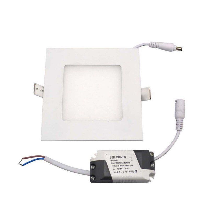 Panou led patrat incastrat 6W Alb cald