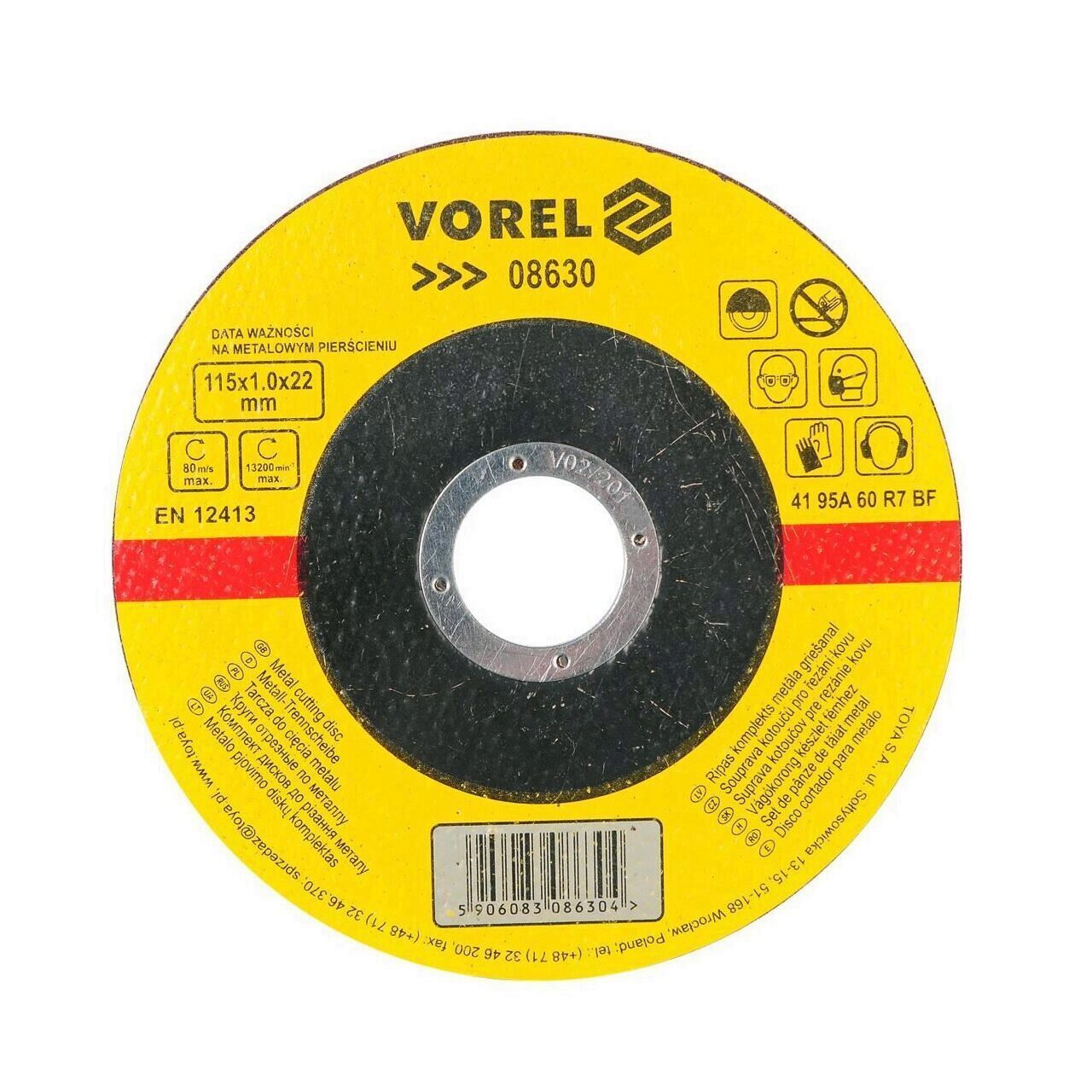Disc pentru taiat metal Vorel 115x1x22mm