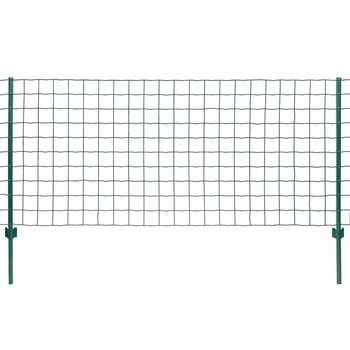 Set gard Euro cu 11 stalpi, vidaXL, Otel, 20x1m/100x100mm, Verde Set gard Euro cu 11 stalpi, vidaXL, Otel, 20x1m/100x100mm, Verde