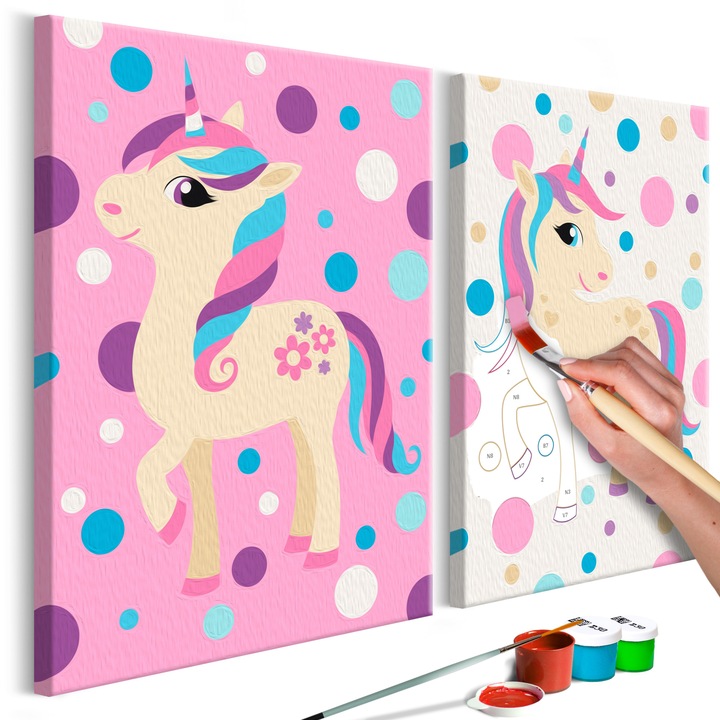Számfestő készlet Artgeist Unicorns, Pastel Colours, 33 x 23cm