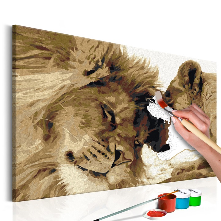 Számfestő készlet Artgeist Lions In Love, 60 x 40cm