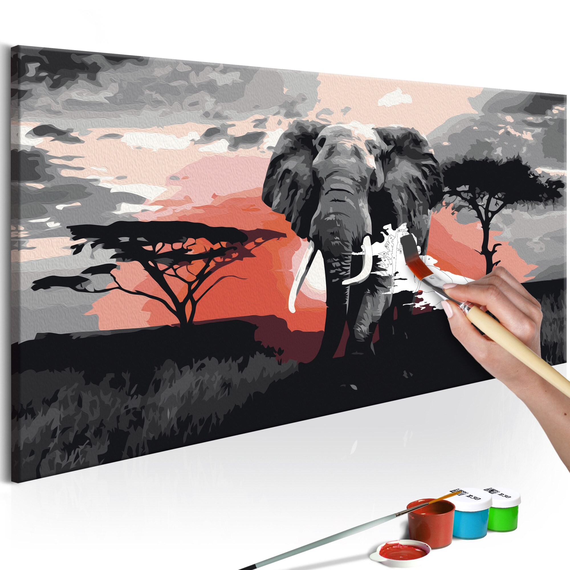 Pictura pe numere - Elephant (Africa) - 80x40cm