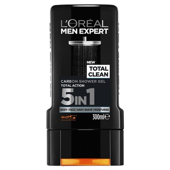 Gel de dus corp, fata si par L’Oreal Men Expert Total Clean Carbon 5in1 300ml Gel de dus corp, fata si par L’Oreal Men Expert Total Clean Carbon 5in1 300ml