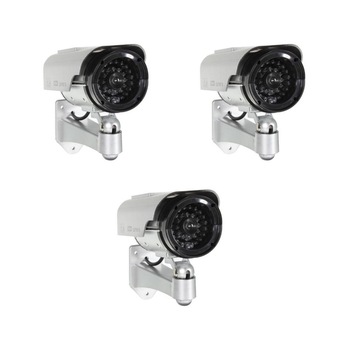 Pachet 3 Camere False de Supraveghere , alimentare solara si baterii tip AAA Pachet 3 Camere False de Supraveghere , alimentare solara si baterii tip AAA