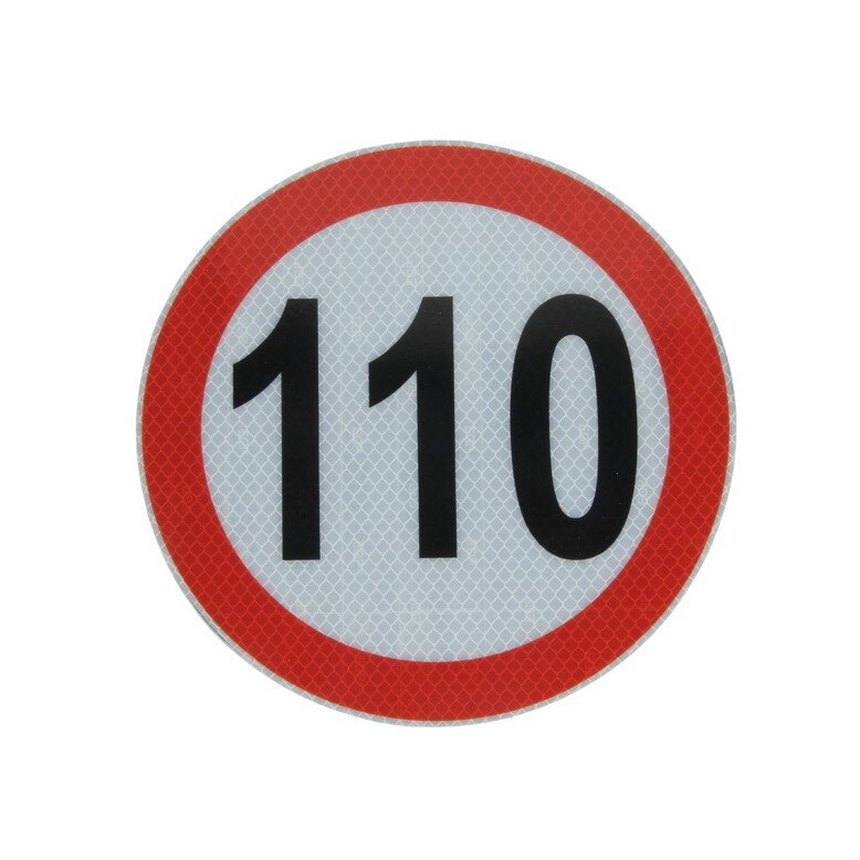 Autocolant reflectorizant/eticheta avertizare/informare limitare viteza 110 km/h, diametru 20 cm Cargoparts