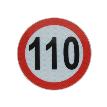 Autocolant reflectorizant/eticheta avertizare/informare limitare viteza 110 km/h, diametru 20 cm Cargoparts Autocolant reflectorizant/eticheta avertizare/informare limitare viteza 110 km/h, diametru 20 cm Cargoparts