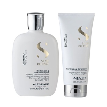 Set Alfaparf Semi Di Lino Diamond Iluminating: 250 ml, Sampon + 200 ml, Balsam Set Alfaparf Semi Di Lino Diamond Iluminating: 250 ml, Sampon + 200 ml, Balsam