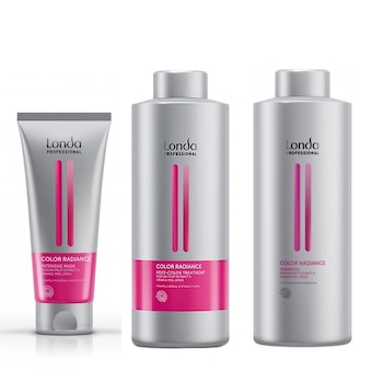 Set pentru par vopsit Londa Professional Color Radiance: 1000 ml, Sampon + 1000 ml, Tratament + 200 ml, Masca Set pentru par vopsit Londa Professional Color Radiance: 1000 ml, Sampon + 1000 ml, Tratament + 200 ml, Masca