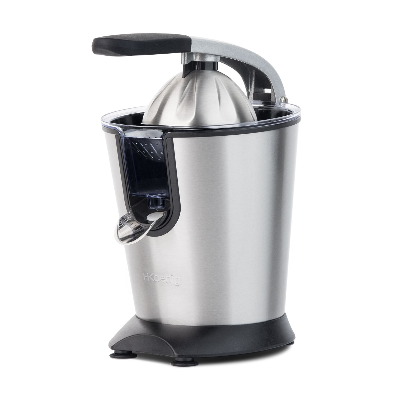 Storcator citrice H. Koenig, AGR80, 160 W, presa electrica, sistem anti-picurare, silentios, usor de curatat, 160 W, design modern, inox