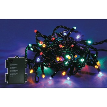 Instalatie brad Craciun, Lumi LUXURY, 240 LED-uri multicolore, 23.9 m, controler, interior / exterior, alimentare baterii Instalatie brad Craciun, Lumi LUXURY, 240 LED-uri multicolore, 23.9 m, controler, interior / exterior, alimentare baterii