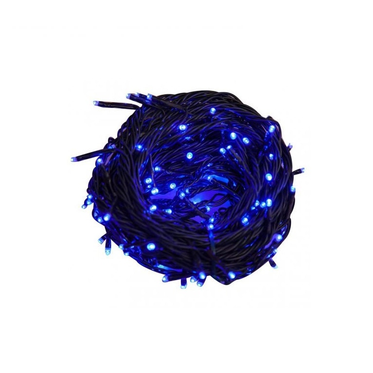 Instalatie IDL Profesionala pentru brad, 120 led-uri albastre pentru o atmosfera relaxanta, Controler interior/exterior cu 8 functii, Grad de protectie IP44