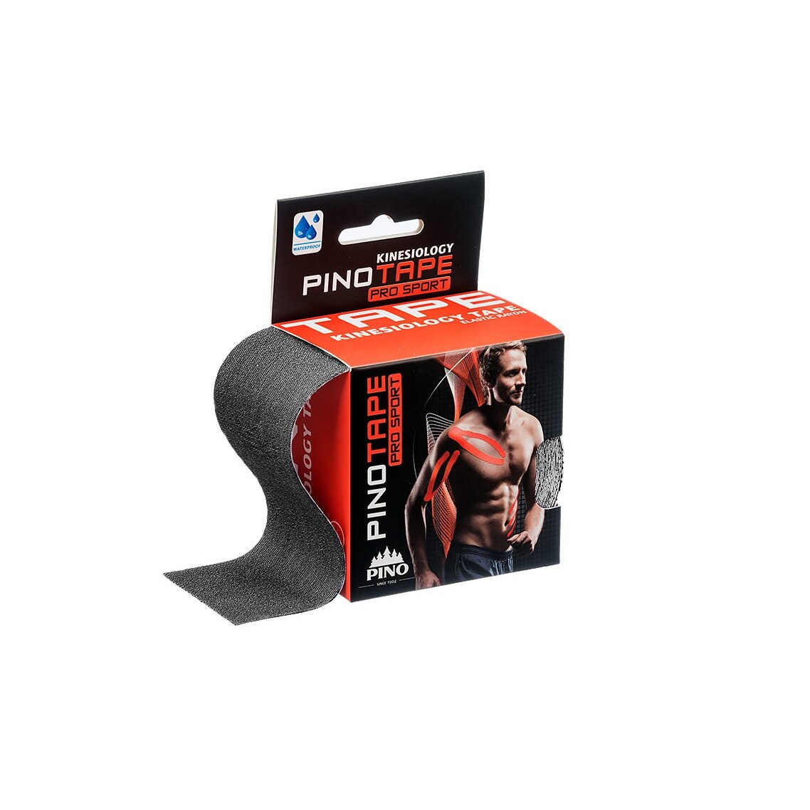 Banda kinesiologica bumbac PINOTAPE® pro Therapy 5cm x 5m Gri Inchis