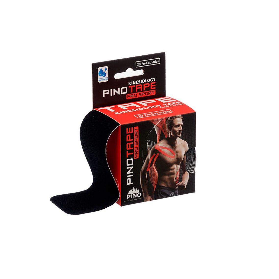 Banda kinesiologica PINOTAPE® pre-cut 5cm Negru