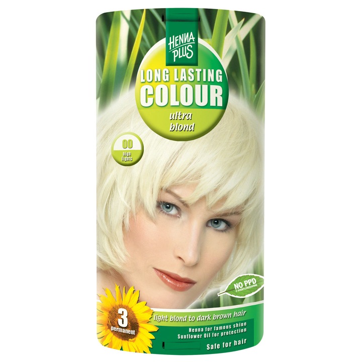 Decolorant, Long Lasting Colour Ultra Blond 00, Hennaplus, 140 ml