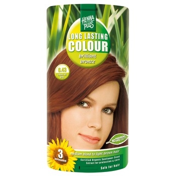 Vopsea de par permanenta Hennaplus fara parabeni Long Lasting Colour Brilliant Bronze 6.43, 100 ml Vopsea de par permanenta Hennaplus fara parabeni Long Lasting Colour Brilliant Bronze 6.43, 100 ml