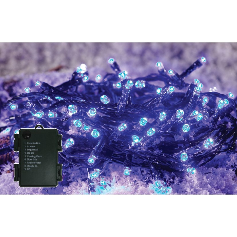 Instalatie IDL Profesionala pentru brad, 60 led-uri albastre ce creeaza o atmosfera linistita si un mediu ambiental primitor, Controler interior/ exterior cu 8 functii si Grad de protectie IP44