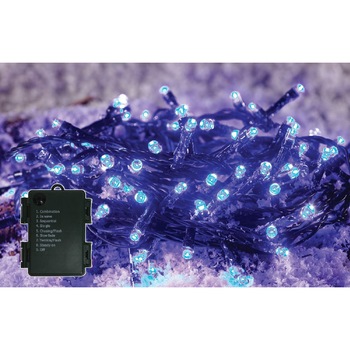 Instalatie brad Craciun, 60 LED-uri albastre, 5.9 m, controler, interior / exterior, alimentare baterii Instalatie brad Craciun, 60 LED-uri albastre, 5.9 m, controler, interior / exterior, alimentare baterii