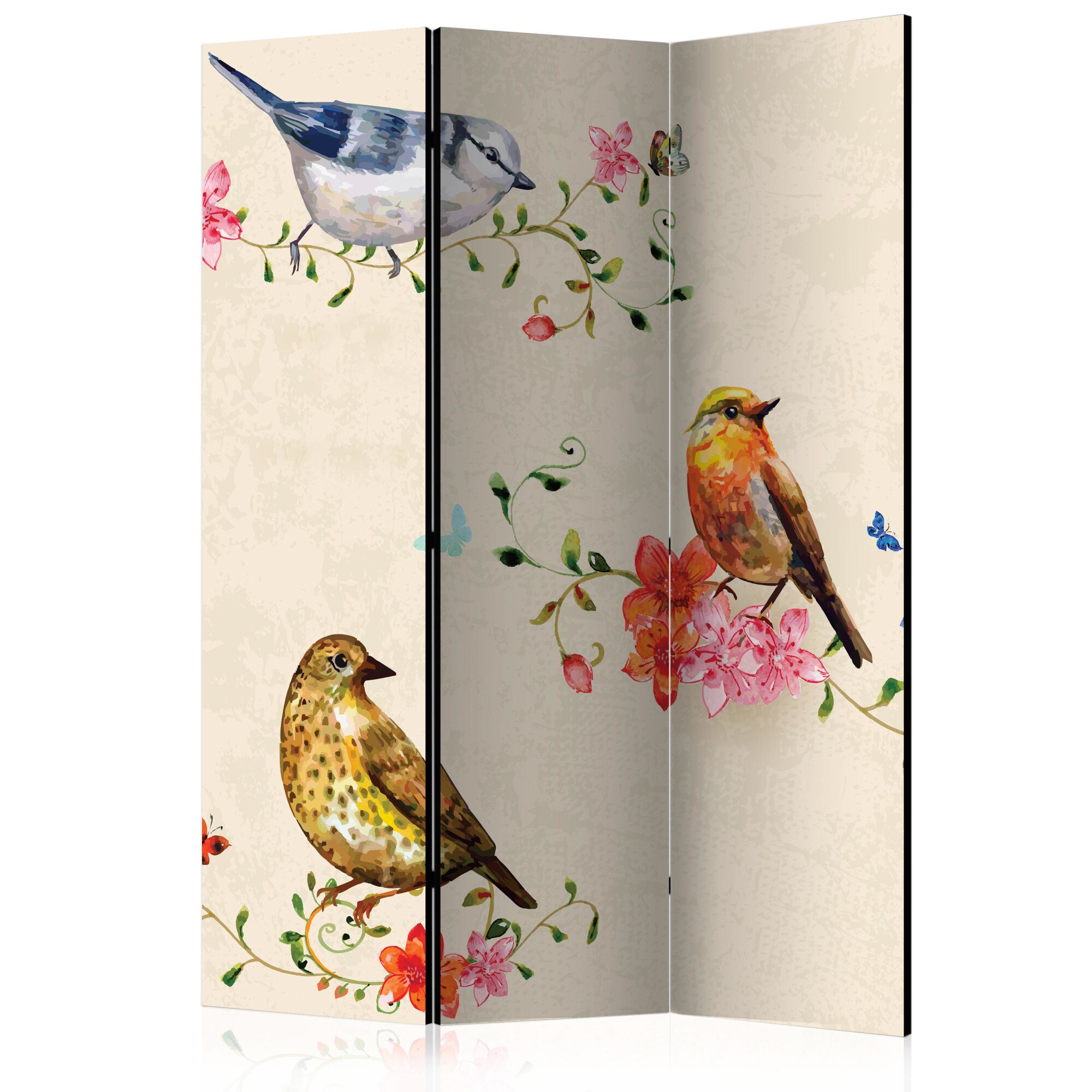 Paravan din 3 parti - Cantec de pasare - 135 x 172 cm