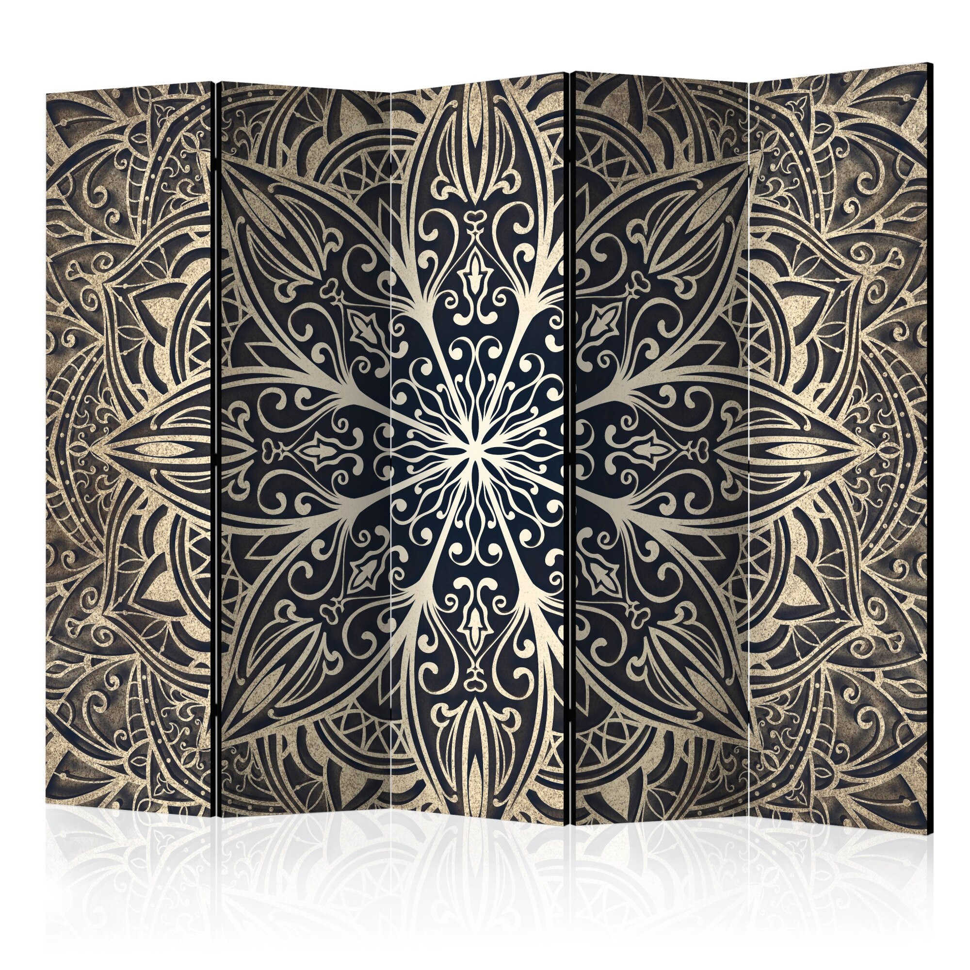 Paravan din 5 parti - Pene maro II - 225 x 172 cm
