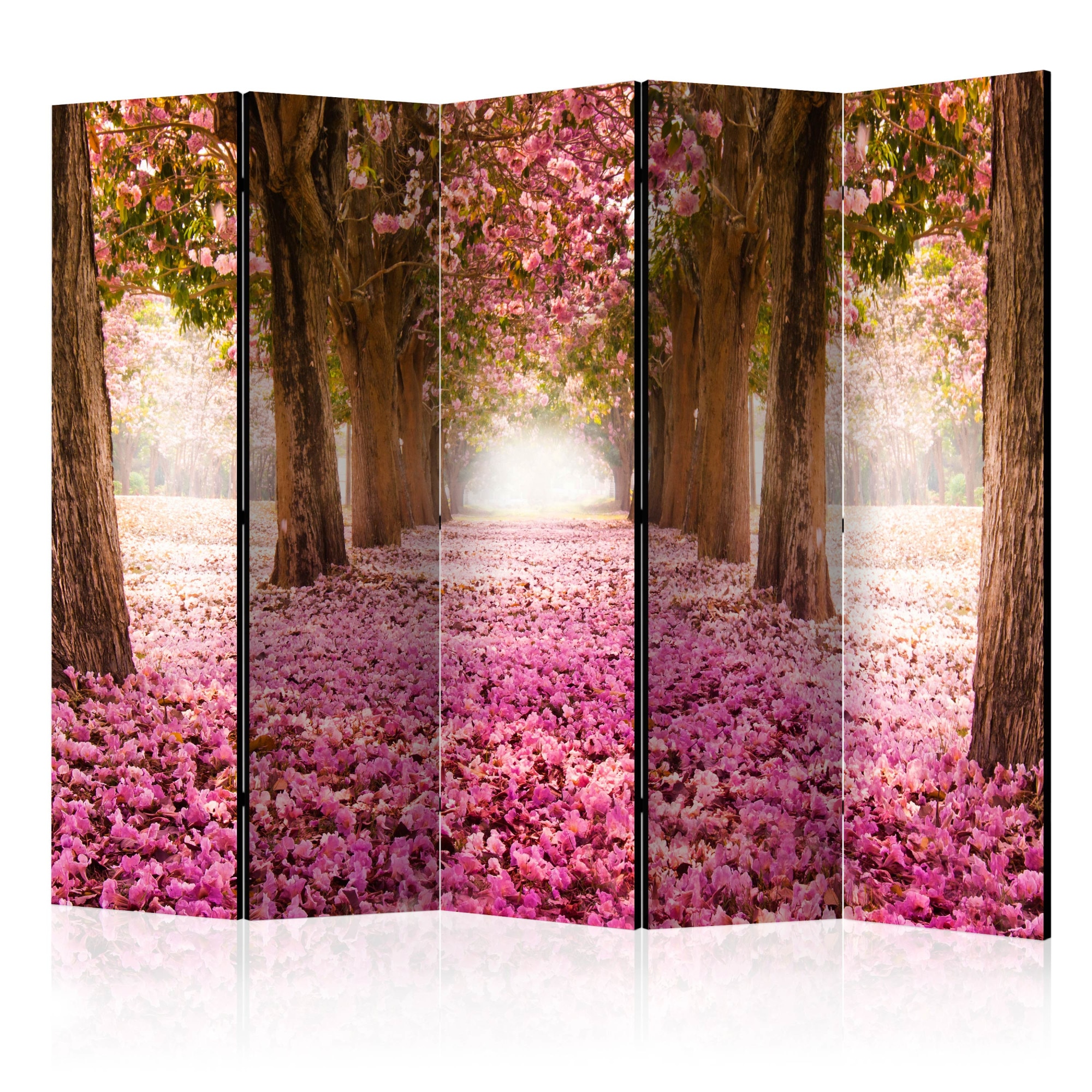 Paravan din 5 parti - Pink Grove II - 225 x 172 cm