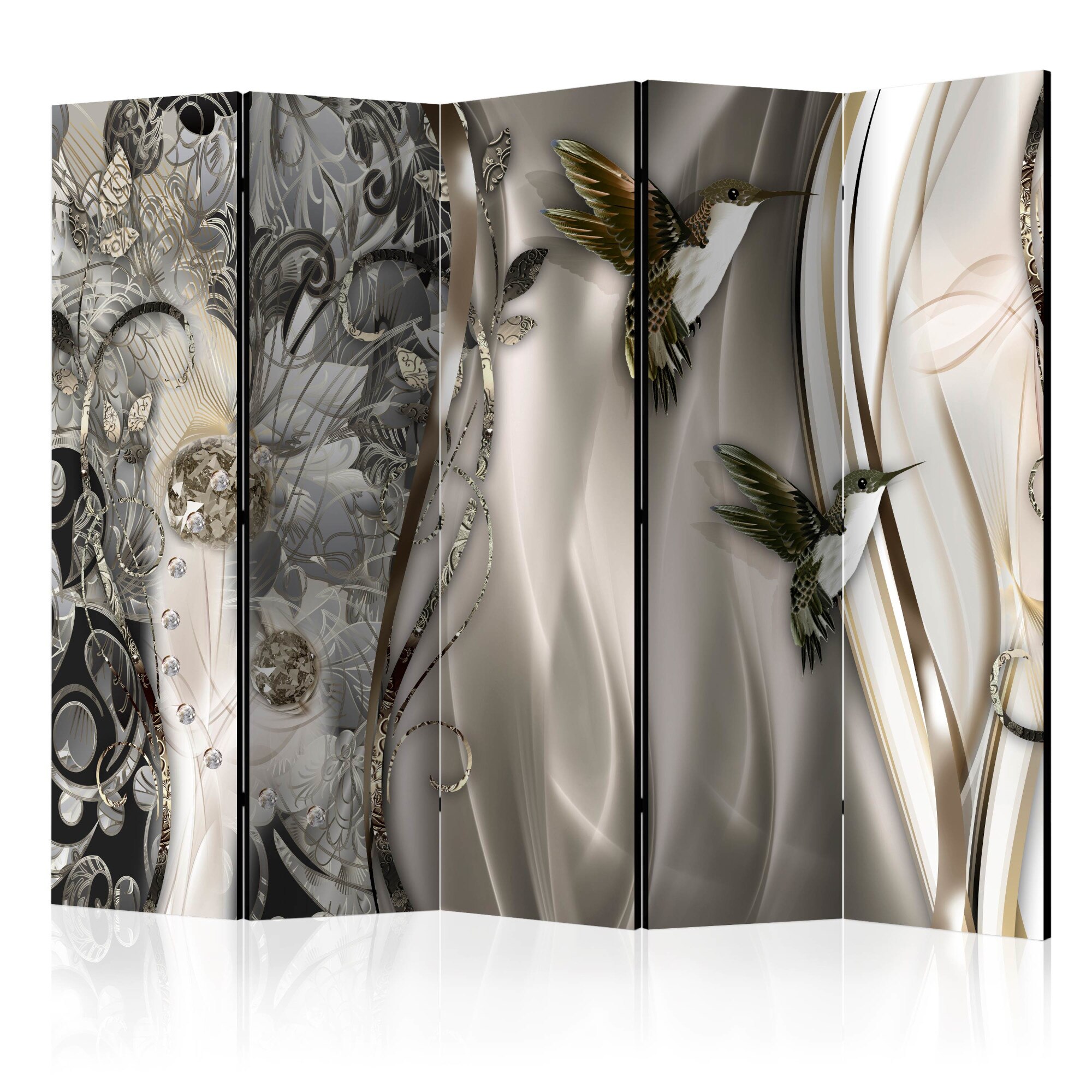Paravan din 5 parti - Sursa Cristale II - 225 x 172 cm