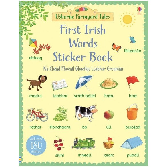 First Irish words sticker book, Heather Amery