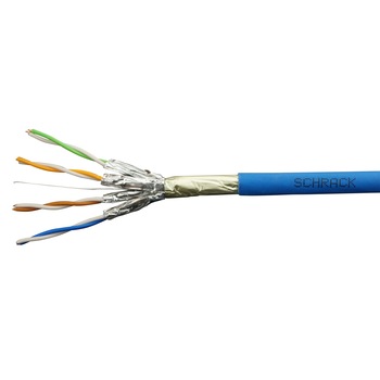 Cablu F/FTP Cat.6a ecranat, Schrack, 4x2xAWG23/1, 500MHz, LS0H, Dca, albastru, 1 m Cablu F/FTP Cat.6a ecranat, Schrack, 4x2xAWG23/1, 500MHz, LS0H, Dca, albastru, 1 m